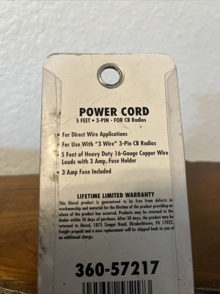 Power Cords 3 Pin Connector CB Radios