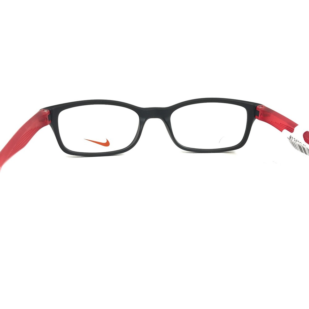 Nike Kids Eyeglasses Frames 5005 006 Black Matte Clear Red Rectangular 46-16-125