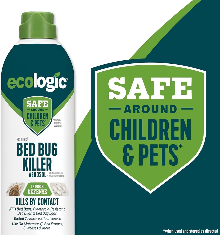Ecologic Bed Bug Killer Aerosol Spray, 14oz, Kills Bed Bugs & Eggs, for Mattress
