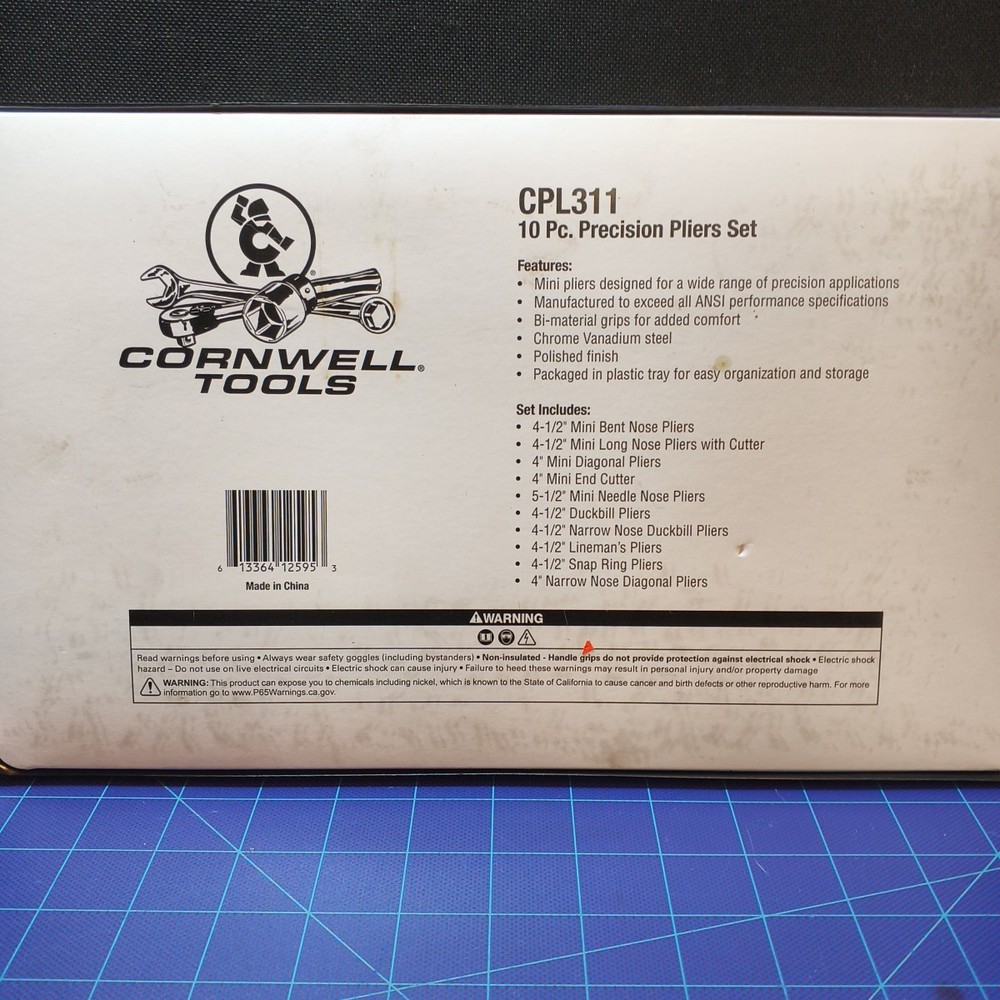Cornwell Tools CPL311 10pc Precision Mini Pliers Set in CLASSIC BLUE