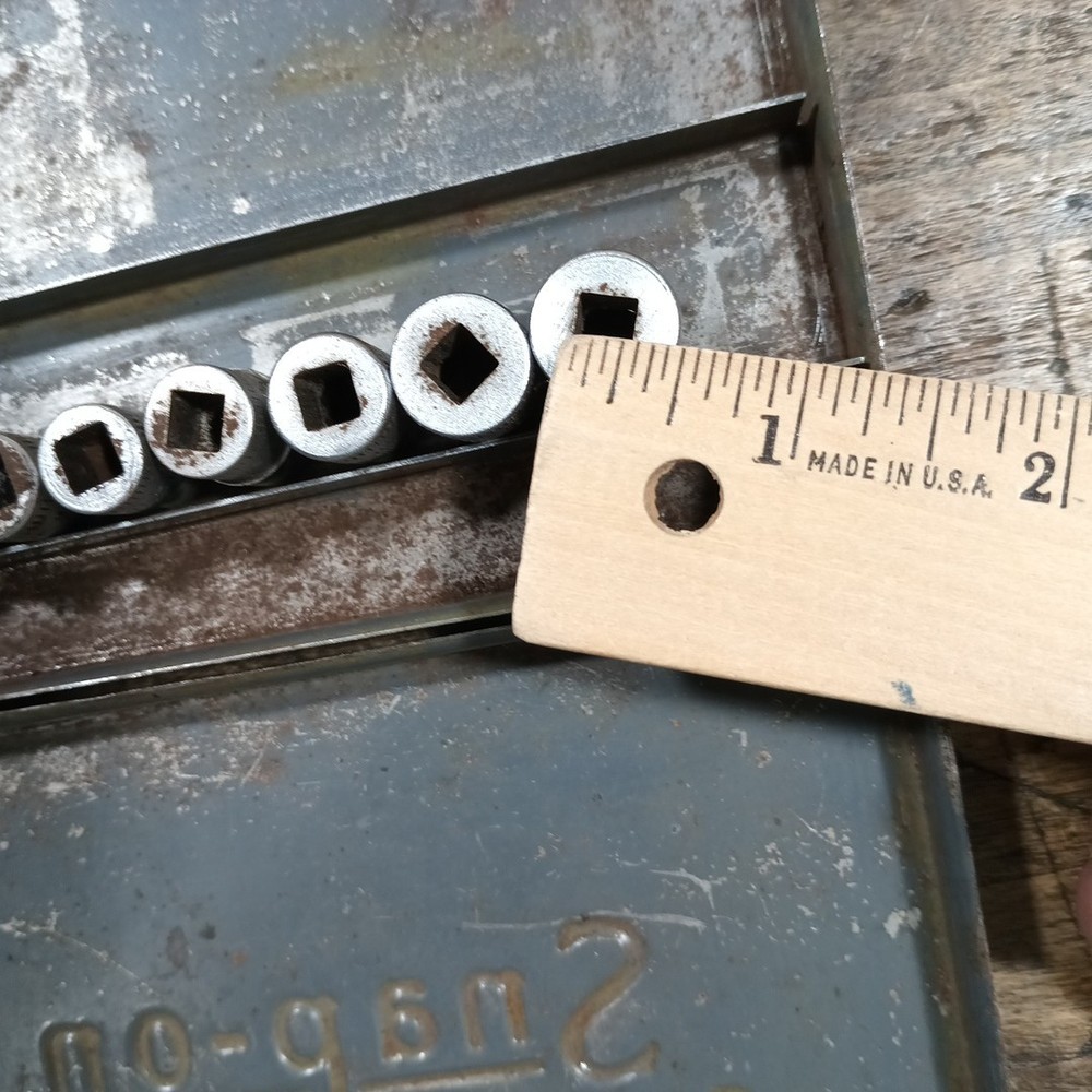Vintage Snap-On Tools Midget Socket Wrench Set Embossed Metal Case M70 SAE