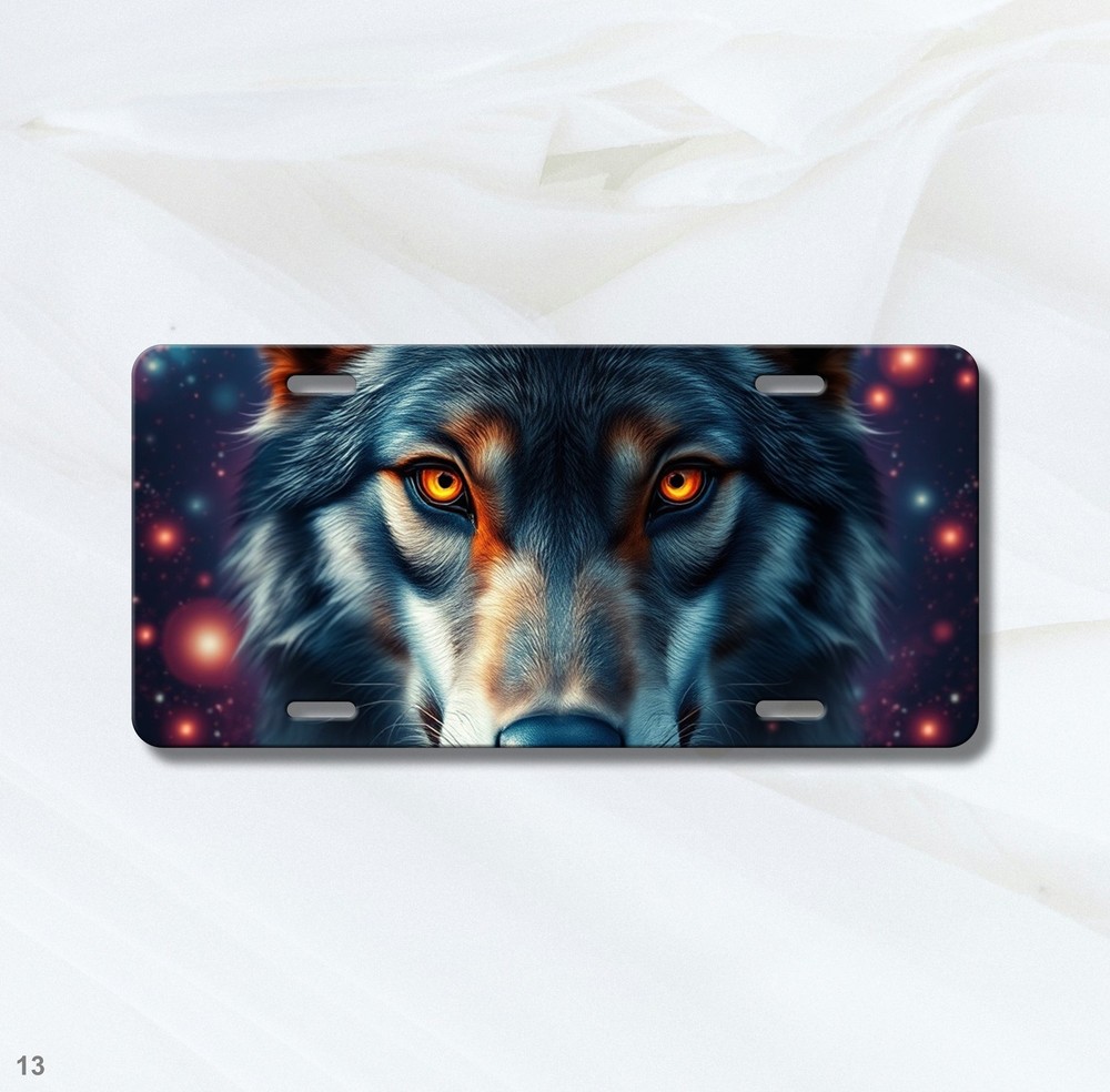 Hyperrealistic Wolf License Plate Custom Vanity Plate Unique Gift