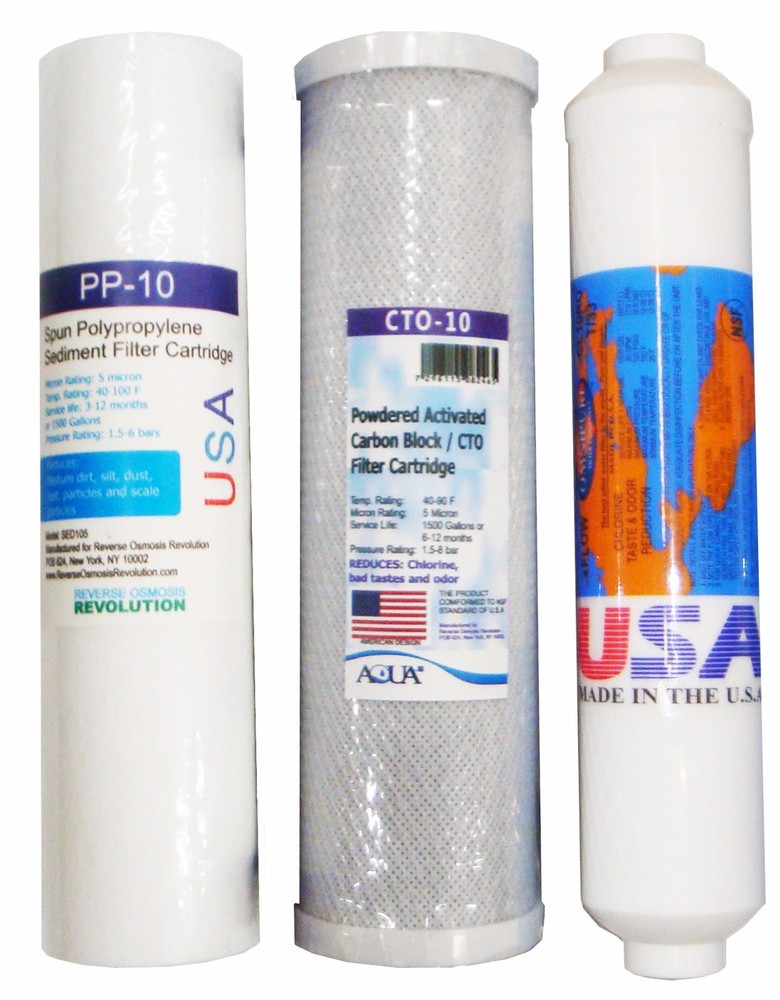 3 Stage Black Series Replacement Set: Sediment, CTO Carbon & Inline T33