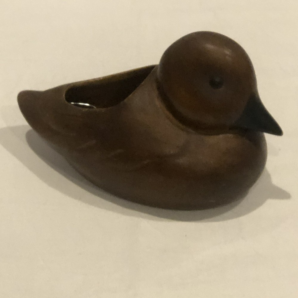 Vintage Made In USA Brown Duck Ceramic Planter