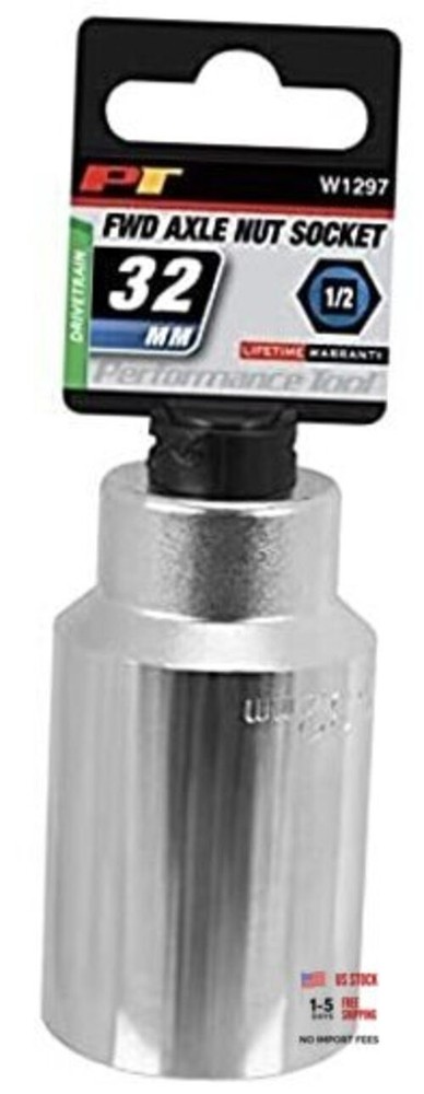 W1297 32mm Front Wheel Drive Axle Nut Socket 32mm Axle Nut Socket