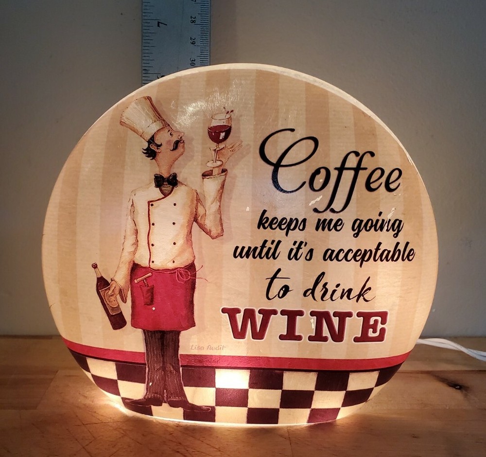 Chef Counter Top Night Light  Coffee / Wine 6"x7"