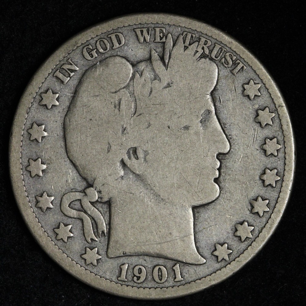 1901-S Barber Silver Half Dollar CHOICE VG E287 KHE