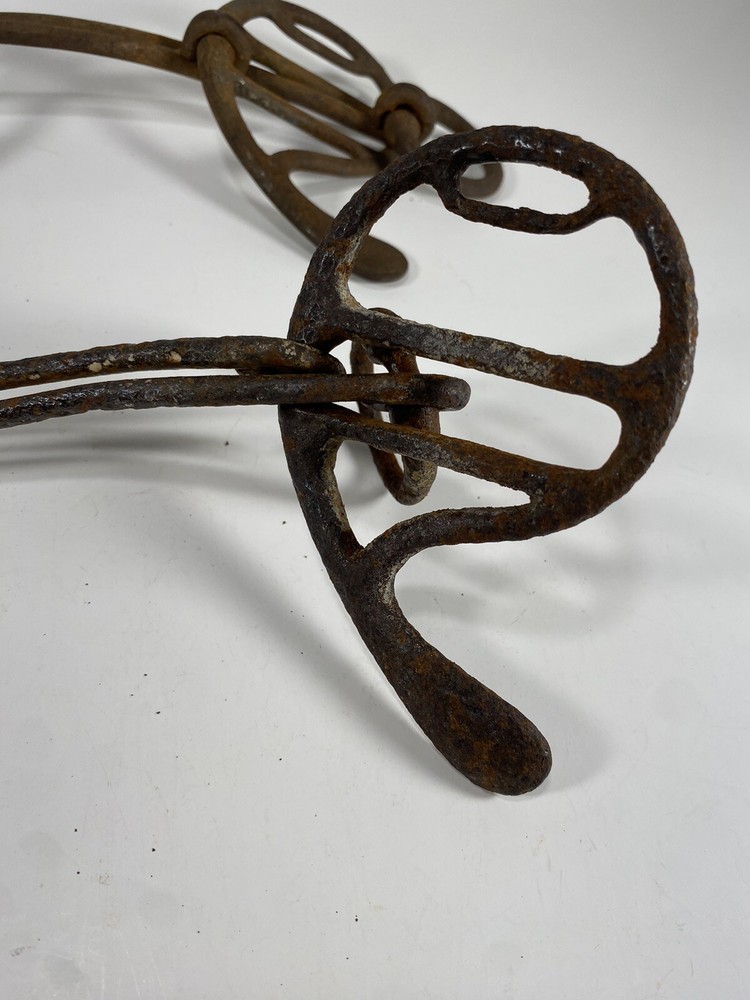 2 Antique Cast Iron Horse Bits Hand Forged
