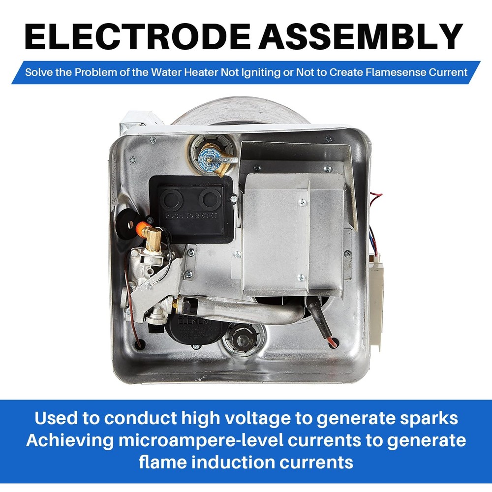 Lrichy 232258 RV Water Heater 2-Prong Electrode Assembly for Suburban White