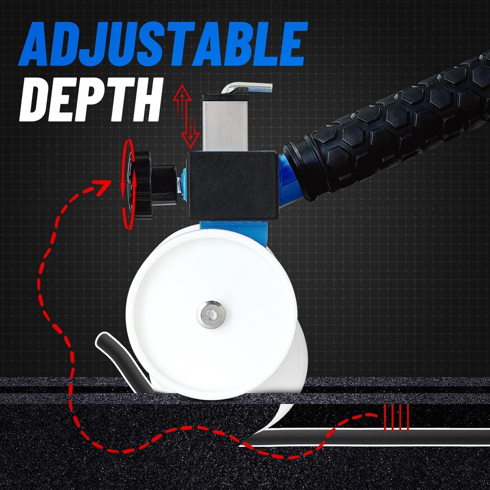 Backer Rod Insertion Tool, Depth-Adjustable with Auxiliary Wheels, Equipped w...