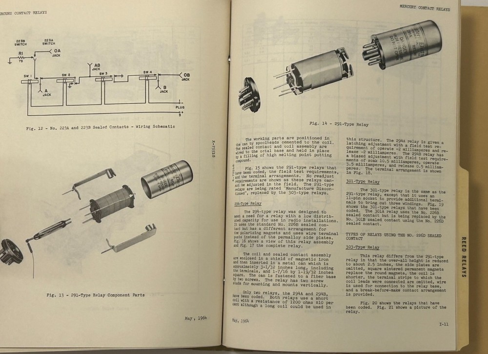 Bell Telephone Laboratories Sealed Contact Relays Engineering Reference Data '64