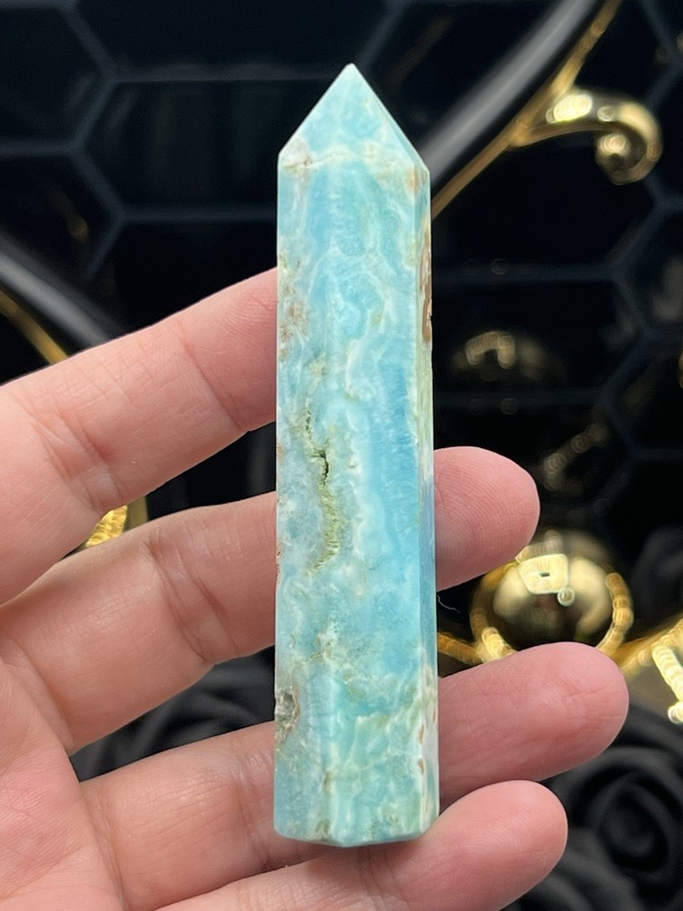 Natural Blue Aragonite 6-sided points Free ship & Gift