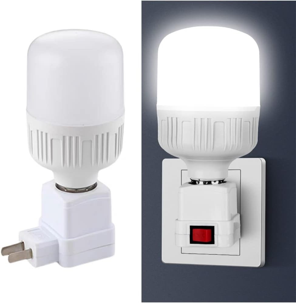 E26/E27 Socket Extension Adapter With Switch - Plug-in Light Bulb Socket...