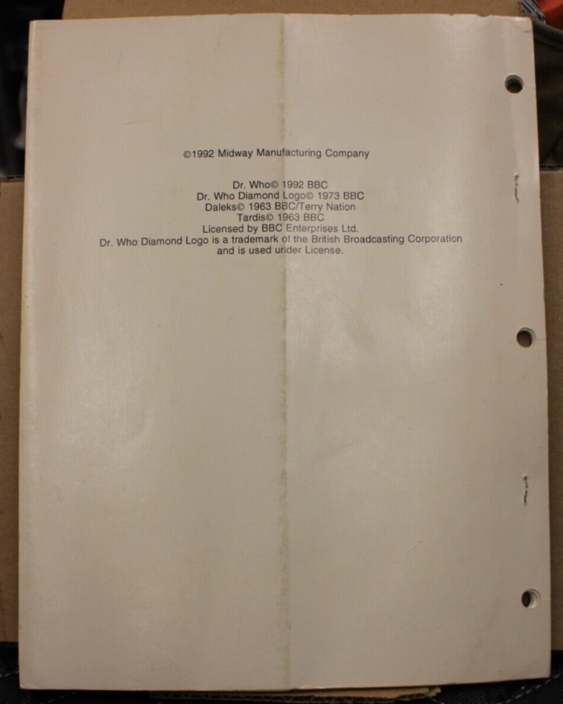 Dr. Who Pinball WPC Schematic Manual - Bally