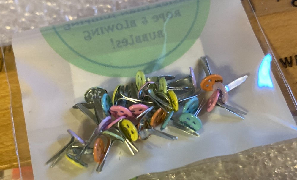 2 SEALED Pkg Solid Color Brads-Approx 50 Brads Ea +25 5mm Button (4Holes) Brads