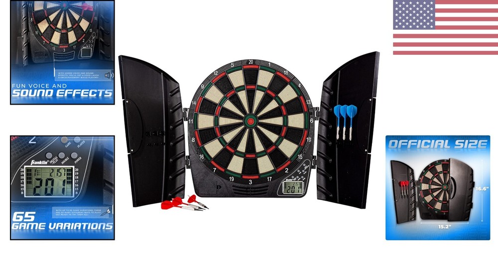 Dart Board Sets with Digital Scoreboard - 6 Darts - 65 Game Variations