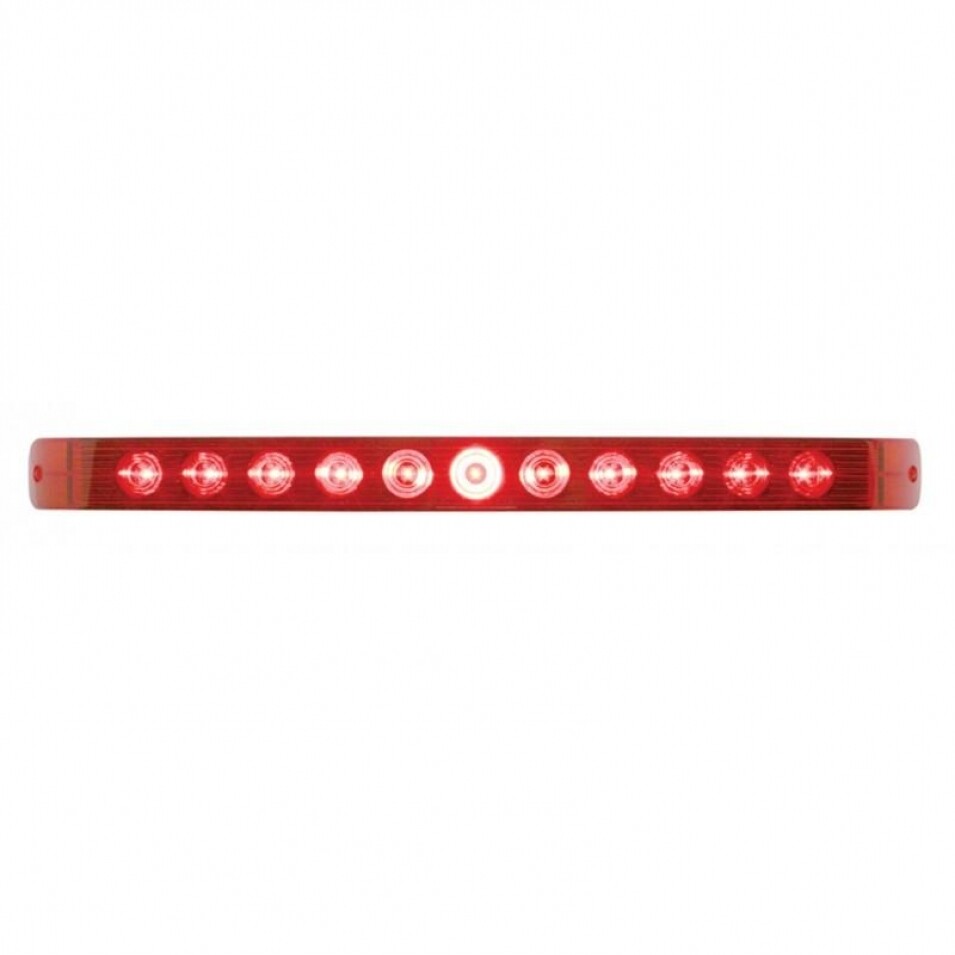 94" Stainless Light Bracket w/ Five 11 LED 17" Light Bars - Red LED/Red Lens