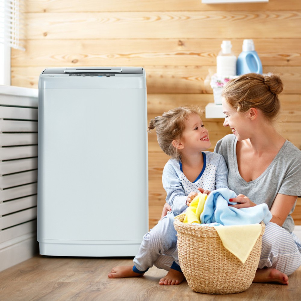 Full-Automatic Washing Machine Portable Compact Laundry Washer Spin 8.8 lbs