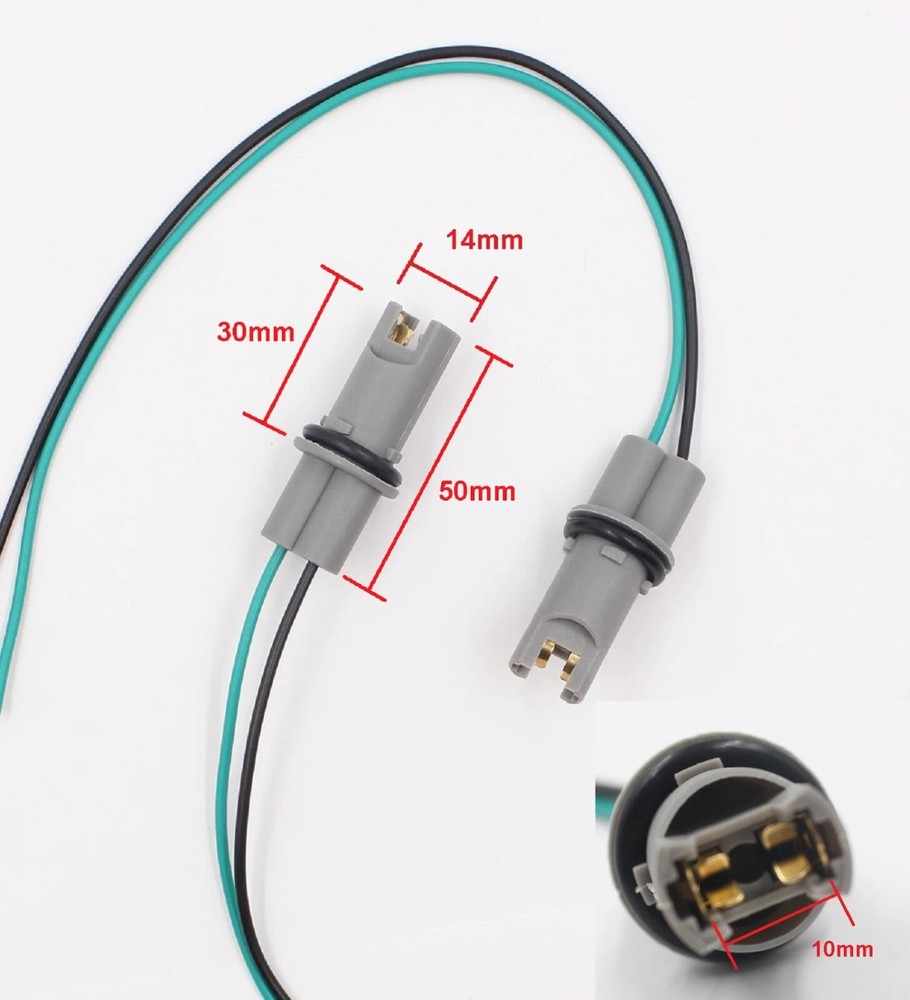 Universal Pigtail Wire Female Socket 168 T10 PGL Front Side Marker Light Plug A