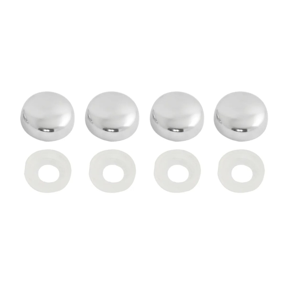 Chrome License Plate Frame Screw Cover Set