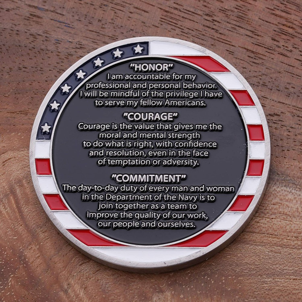 United States Navy Core Values Challenge Coin