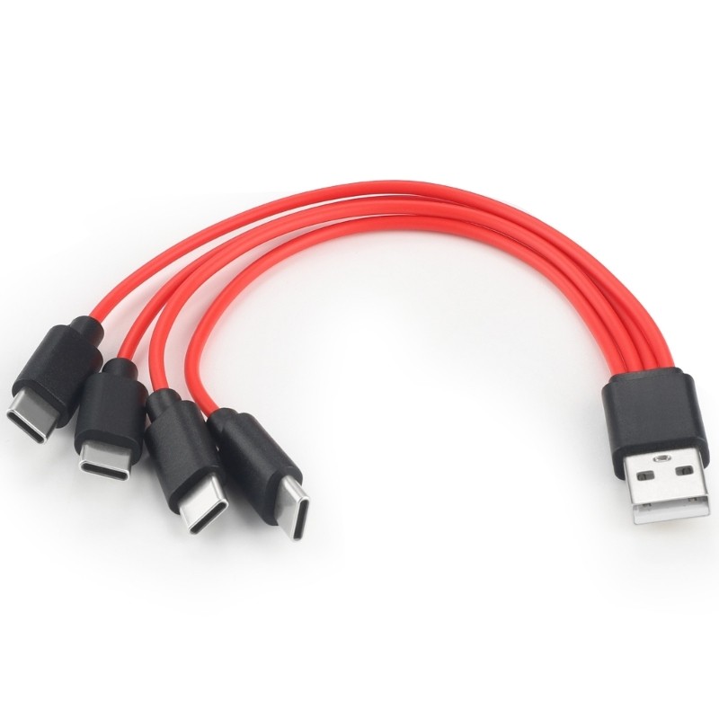 Laptop 4 in 1 Convert Wire to USB A Plug TYPE C Splitter Multiple Charging Cable