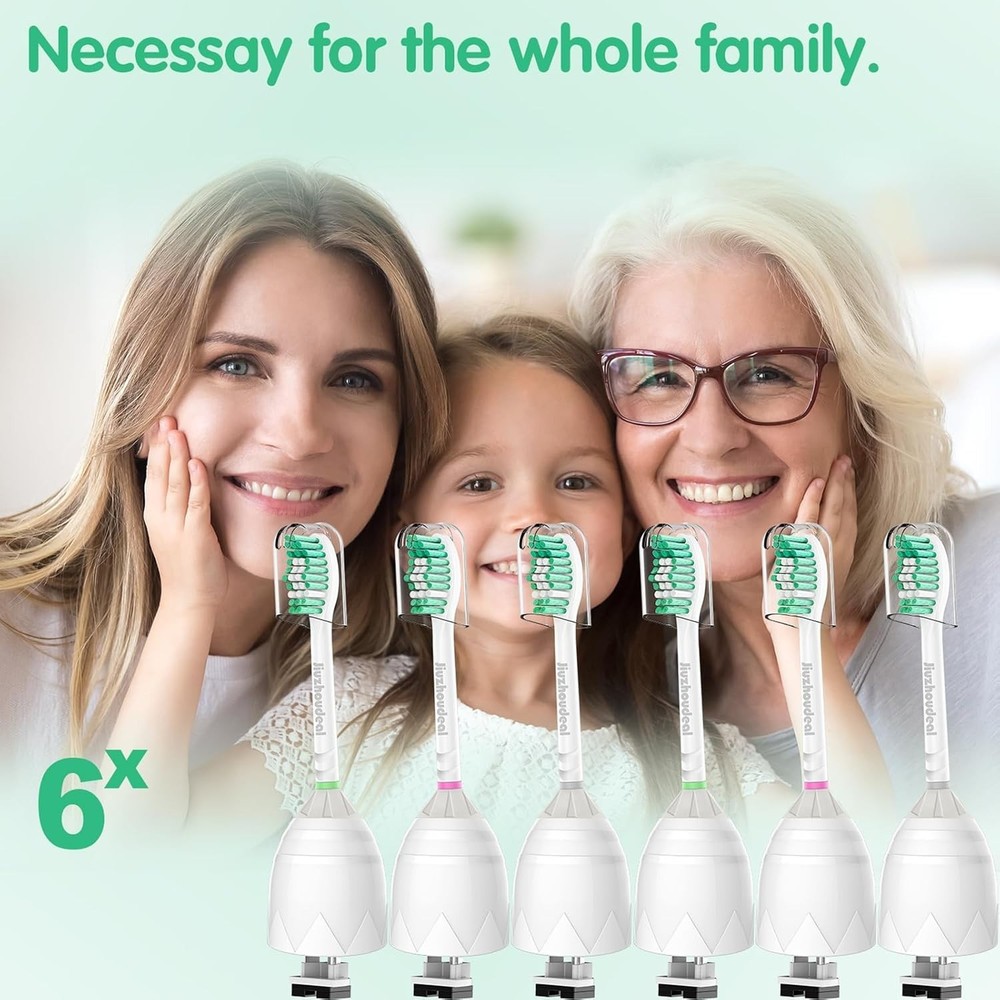 6 Pack Philips Sonicare E-Series Replacement Heads - Advanced Bristle Comfort