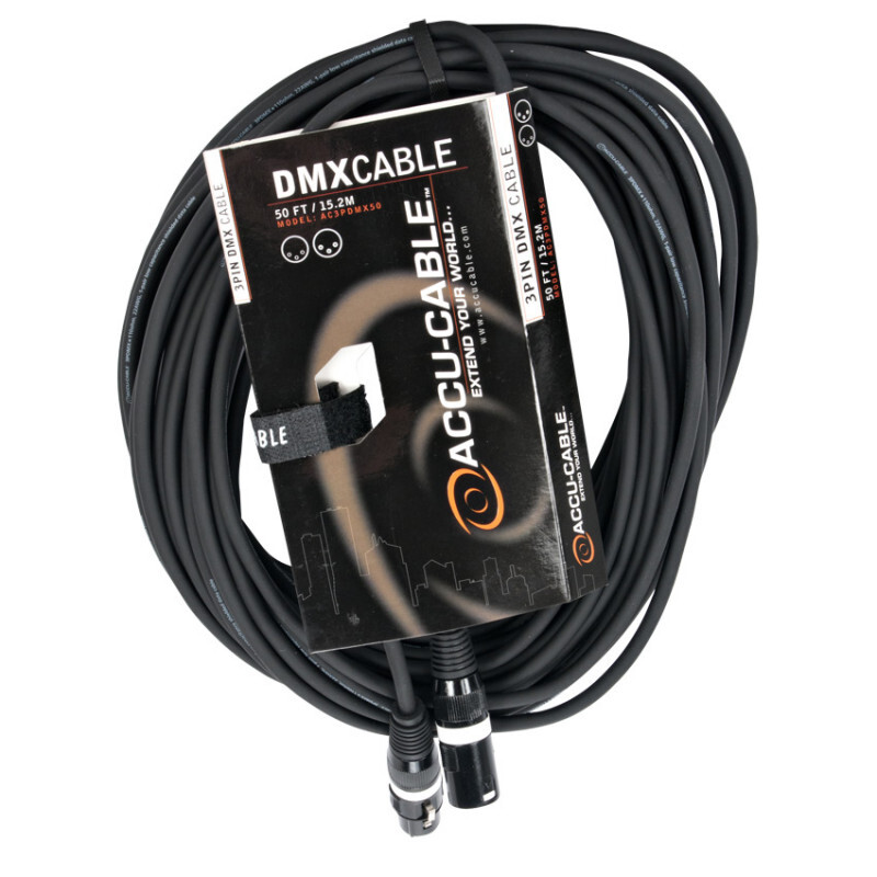 Accu-Cable 3-Pin DMX Cable, 50 ft