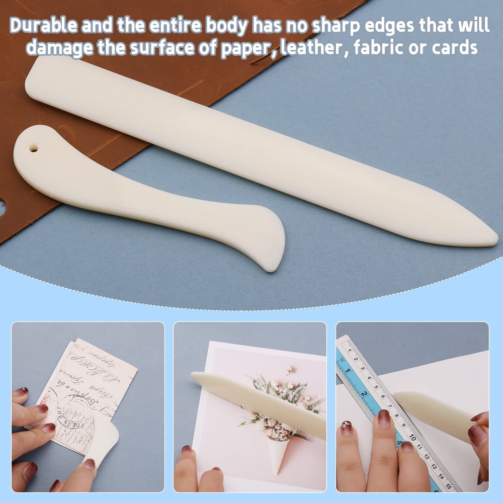 9 Pcs Bone Folder Tool Scoring Tool Folding Bone Plastic Paper Folding Tool B...