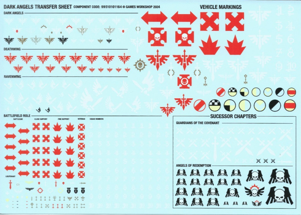 Warhammer 40K Space Marines Transfer Sheet Multi Listing