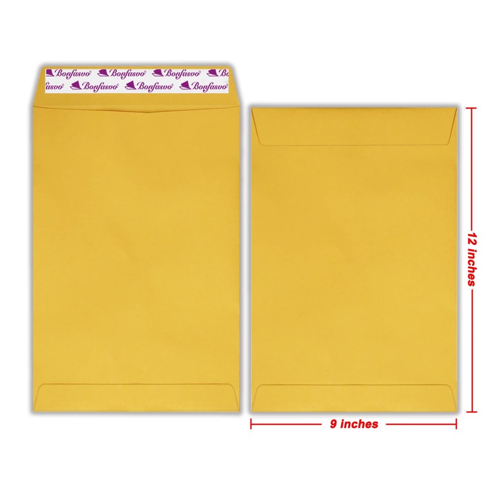 300 Pack 9x12 Brown Catalog Envelopes Peel & Seal Security Mailing Envelopes ...