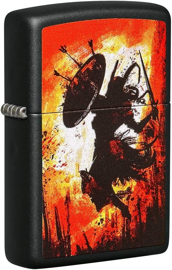 Zippo Warrior Sword and Shield Black Matte 49405