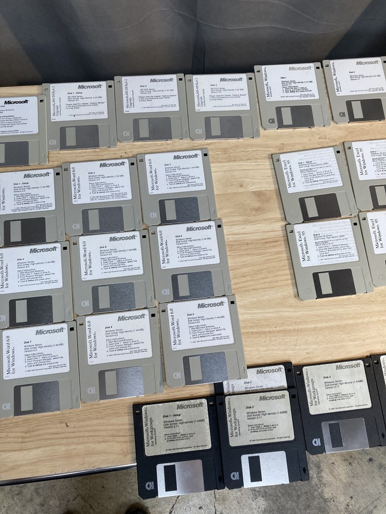 Microsoft Windows Software DOS 95 Excel Office Lot Of 44 Floppy Disk