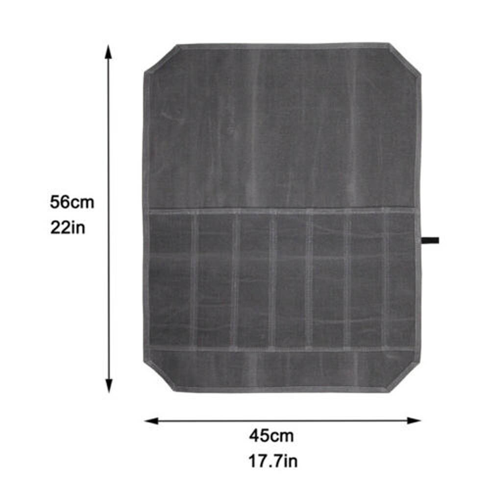 Waterproof Foldable Canvas Chef Knife Bag Roll Kitchen Culinary Storage Tools