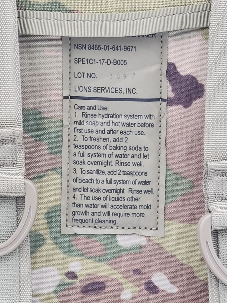 US Army Hydration System Carrier Backpack Multicam New