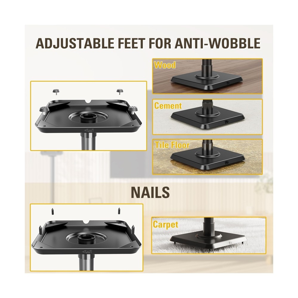 Mounting Dream Speaker Stands Height Adjustable Bookshelf Speaker Stand Pair ...