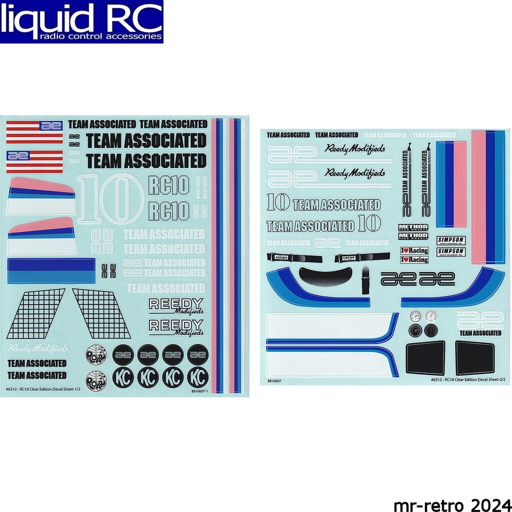 Associated 6312 RC10CC Decal Sheets