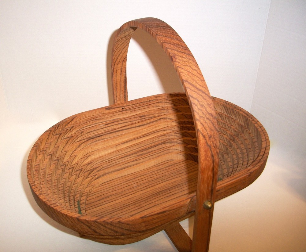 Deep Spring Studio Signed Basket Collapsible Wood Trivet/Fruit