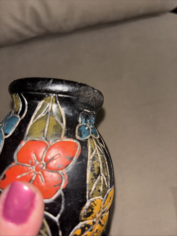Vintage Asian Tokanabe Ware Wall Pocket Planter
