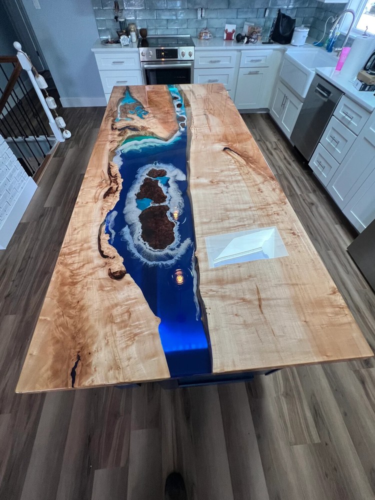 Ocean Epoxy Table, Epoxy table, Resin table, Handmade Ocean table, Dining Table,