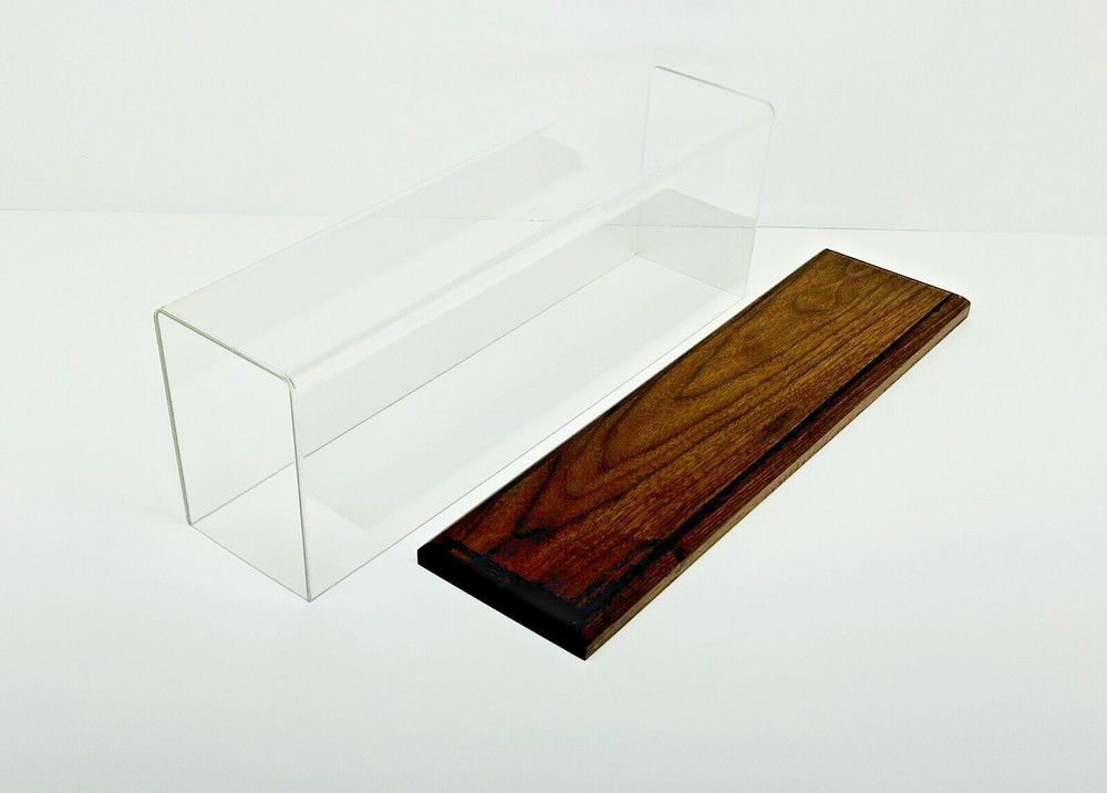 24" O Scale Model Train Display Case, Walnut Base