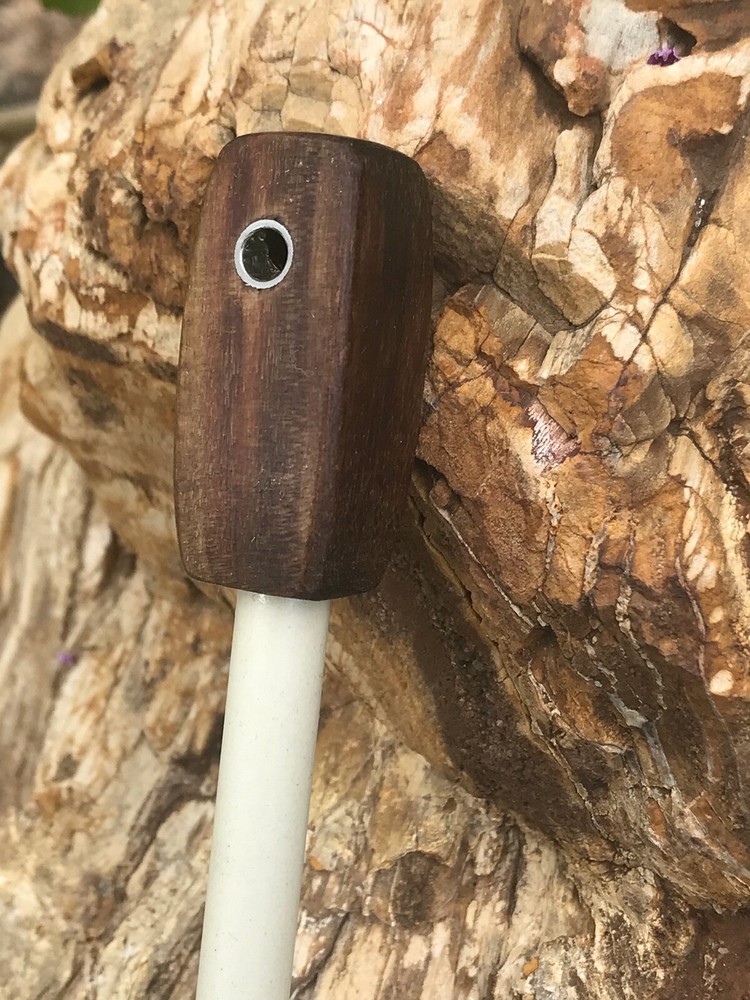 Handmade Ceramic Rod Figured Poplar Handle Knife and Tool Field Sharpener (5)