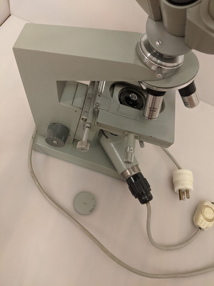 Vintage Carl Zeiss Jena Binocular Microscope. S/N 560973