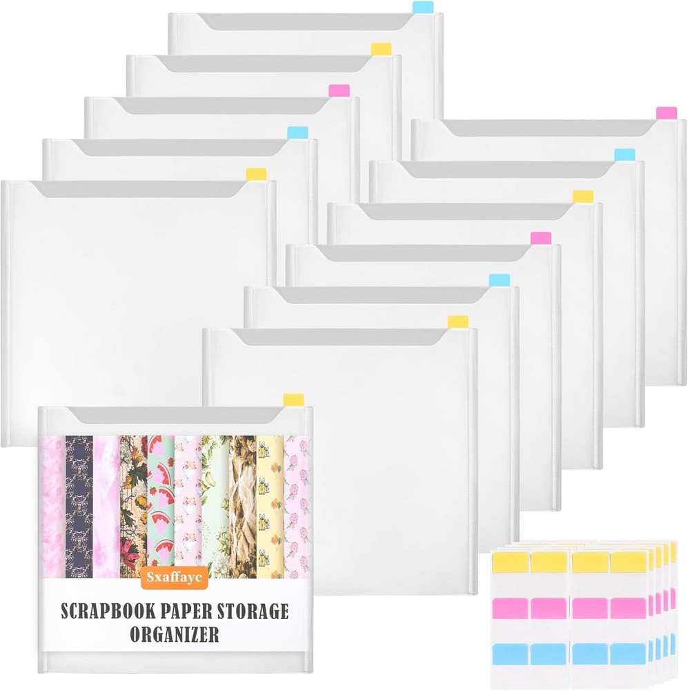 Scrapbook Paper Storage Pack 12PCS Craft Organizer Holder