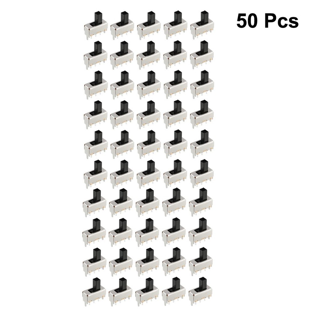 50pcs 7mm Vertical Slide Switch SPDT 1P2T 3 PCB Pins Panel Hitch