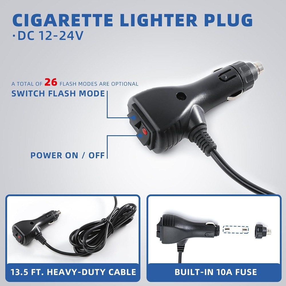 2 in 1 LED Emergency Dash Strobe Light Bar Front/Rear Windshield Safety Flashing