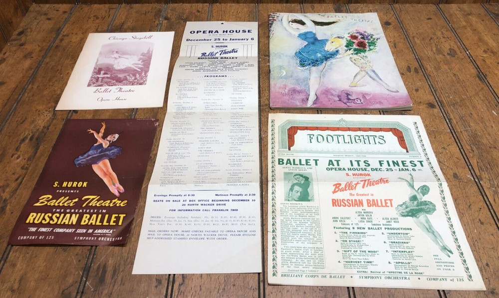 1945 Ballet Theatre Chicago Program w/Souvenir Magazine Extras
