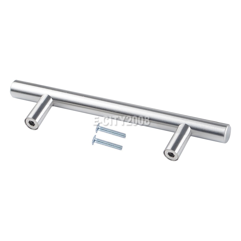2 Kit Silver Stainless Steel T Cabinet Handle Bathroom Kitchen Handle Knob Pull