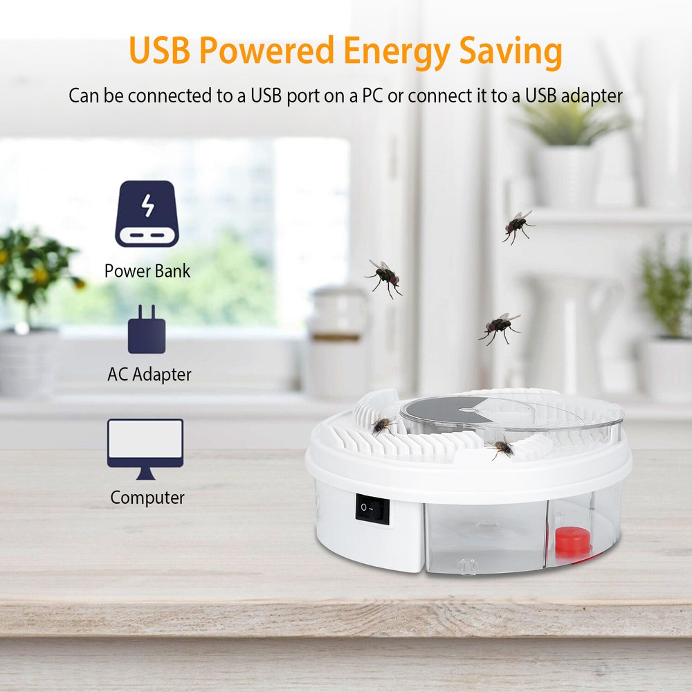 Automatic Electric Rotation Fly Trap Insect Catcher Flycatcher Killer Bug Zapper