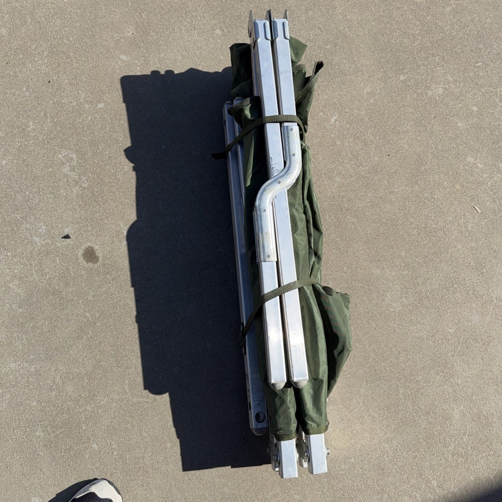 Genuine US Military Issue Compact Lightweight Foldable Aluminum Sleeping Cot